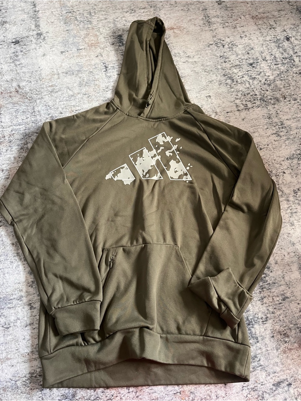 adidas Olive Green Logo Hoodie